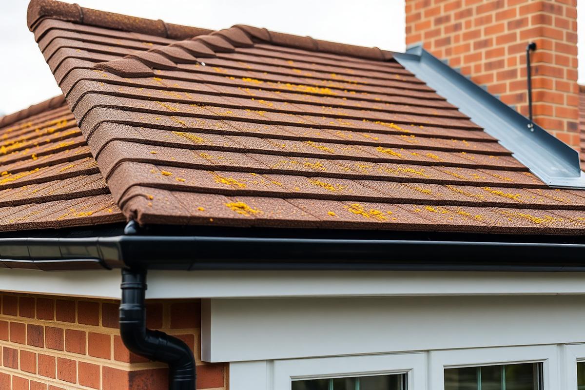 After roof cleaning: the same roof with moss removed from the tiles, guttering cleared and running freely, and fascias and soffits washed down.